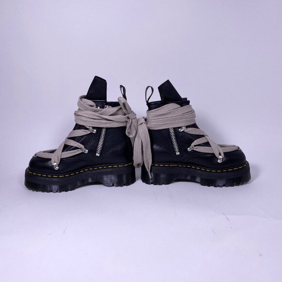DR.MARTENS x RICK OWENS Black Leather 1460 Quad Pentagram Jumbo Lace Boots - Picture 4 of 10